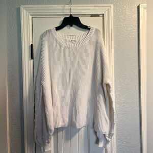 Miracle Oversized White Polka Dot Sweater Womens M/L Long Sleeve